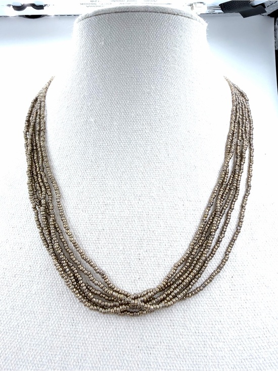 unbranded Jewelry - Vintage Metallic-Toned Glass Bead 6 Strand Flower Box Clasp Woman’s Necklace